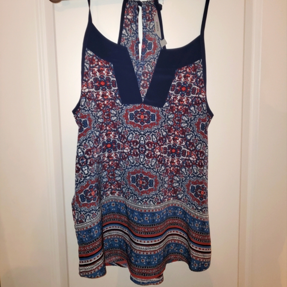 Athleta, Medium, Navy and Red Bandana Patterned Women's Top